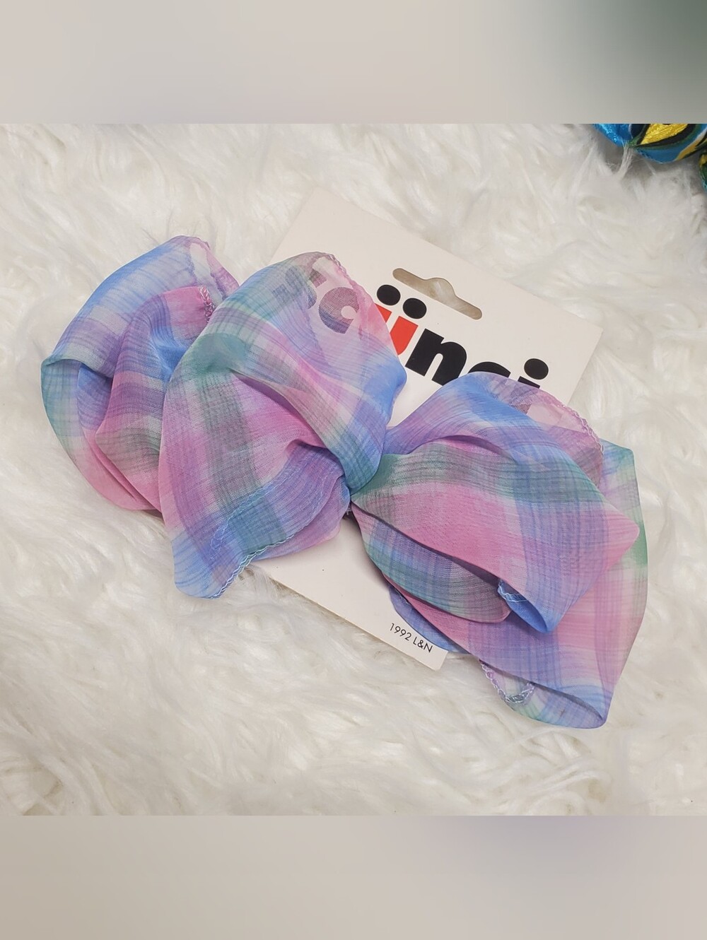 New 90s vintage 1992 large hair bow scunci pastel y2k retro rare Y2k Vtg Nwt